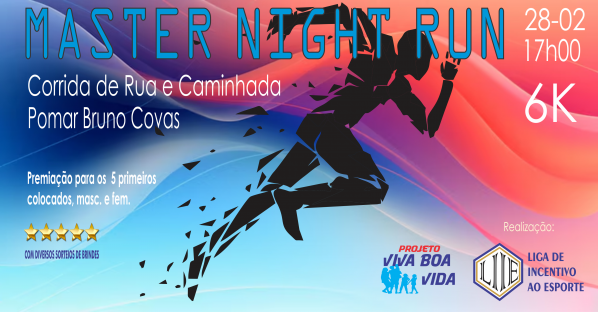 Imagem do evento MASTER NIGHT RUN - Corrida de Rua e Caminhada NOTURNA
