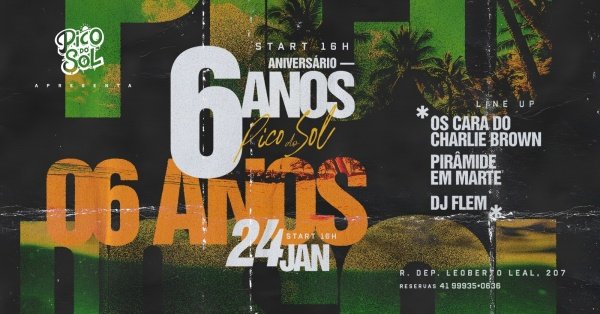 Imagem do evento 6 ANOS PICO DO SOL