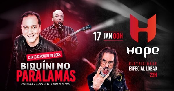 Imagem do evento 17/01 - Biquini no Paralamas + Especial Lobão