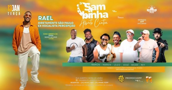 Imagem do evento SAMBINHA ALBERTO CINTRA - RAEL EX-GRP PERCEPÇÃO SP