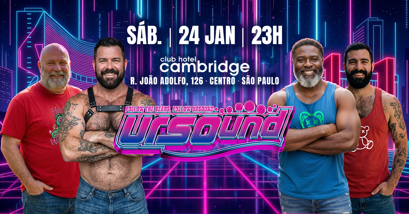 URSOUND - SÁBADO, 24 de Janeiro de 2026, a partir das 23h no Club Hotel Cambridge - São Paulo, SP