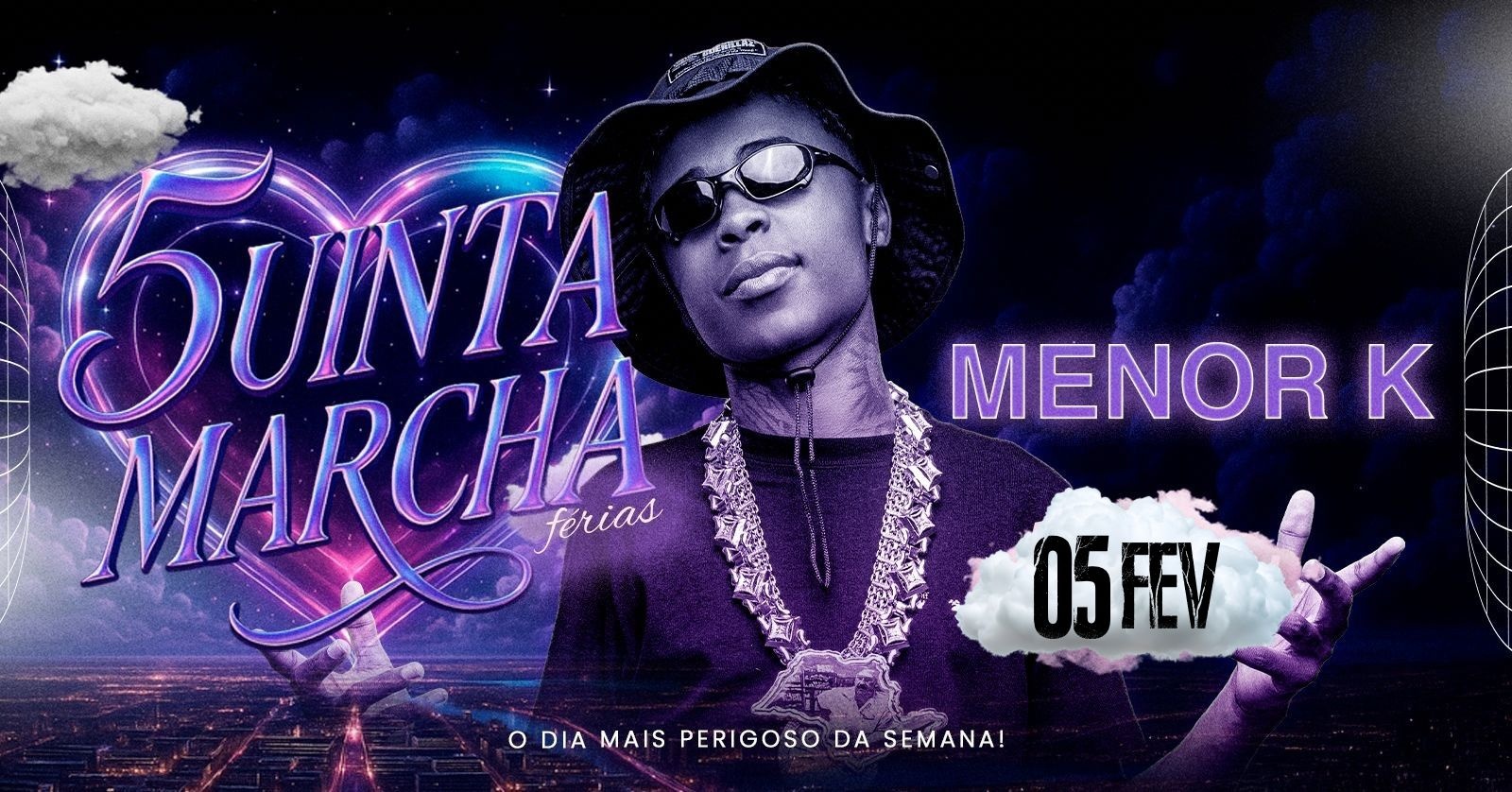 5uinta Marcha Ed. Férias | Mc Meno K | Varanda do Contexto | Quinta - 05/02 - 21h - Brasília, DF