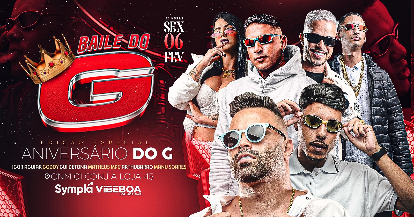BAILE DO G ESPECIAL BDAY   | Vibe Boa Lounge Bar | Sexta 06/02/2026 - Brasília, DF