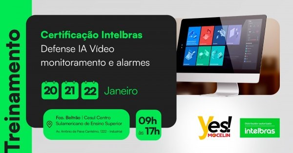 Imagem do evento Certificação Intelbras Defense IA Vídeo Monitoramento e Alarmes