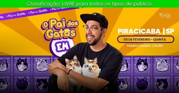 Imagem do evento O PAI DOS GATOS em PIRACICABA - DE REPENTE 50 - Stand up Comedy