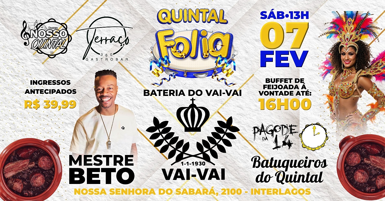 NOSSO QUINTAL convida BATERIA do VAI VAI - São Paulo, SP