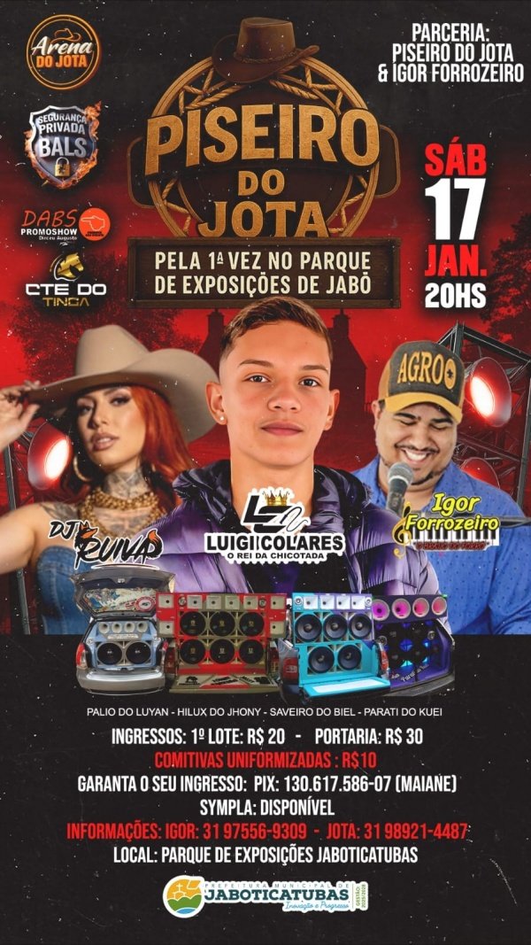 Imagem do evento Piseiro do Jota + Igor Forrozeiro