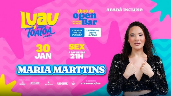 Imagem do evento LUAU TÔA TÔA - 30/01/2026 - SEXTA-FEIRA