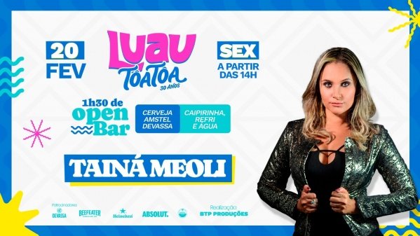 Imagem do evento LUAU TÔA TÔA - 20/02/2026 - SEXTA-FEIRA