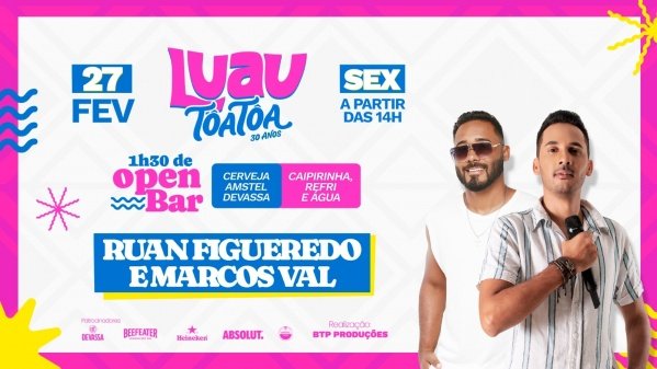 Imagem do evento LUAU TÔA TÔA - 27/02/2026 - SEXTA-FEIRA