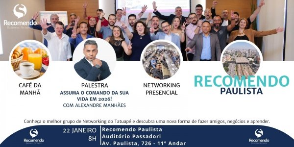 Imagem do evento Recomendo São Paulo - Grupo Conecta - O melhor café com networking da cidade.