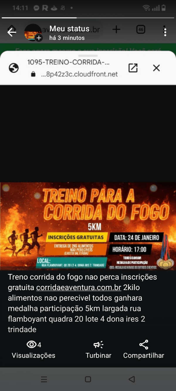 Imagem do evento Treno corrida do fogo trindade