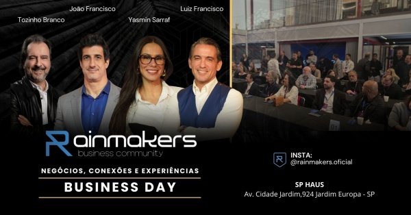 Imagem do evento Evento CONEXÕES RAINMAKERS - Comunidade de Negócios e Network - 20 Jan - 3a feira