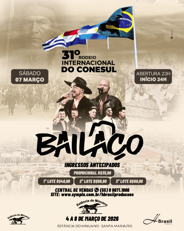 Imagem do evento Grupo Bailaço a noite toda dia 07 de março no 31º Rodeio do Conesul