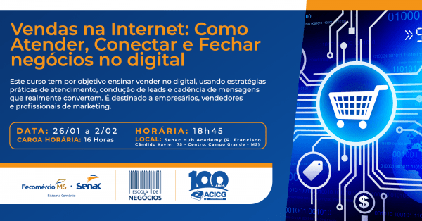 Imagem do evento Vendas na Internet: Como Atender, Conectar e Fechar negócios no digital