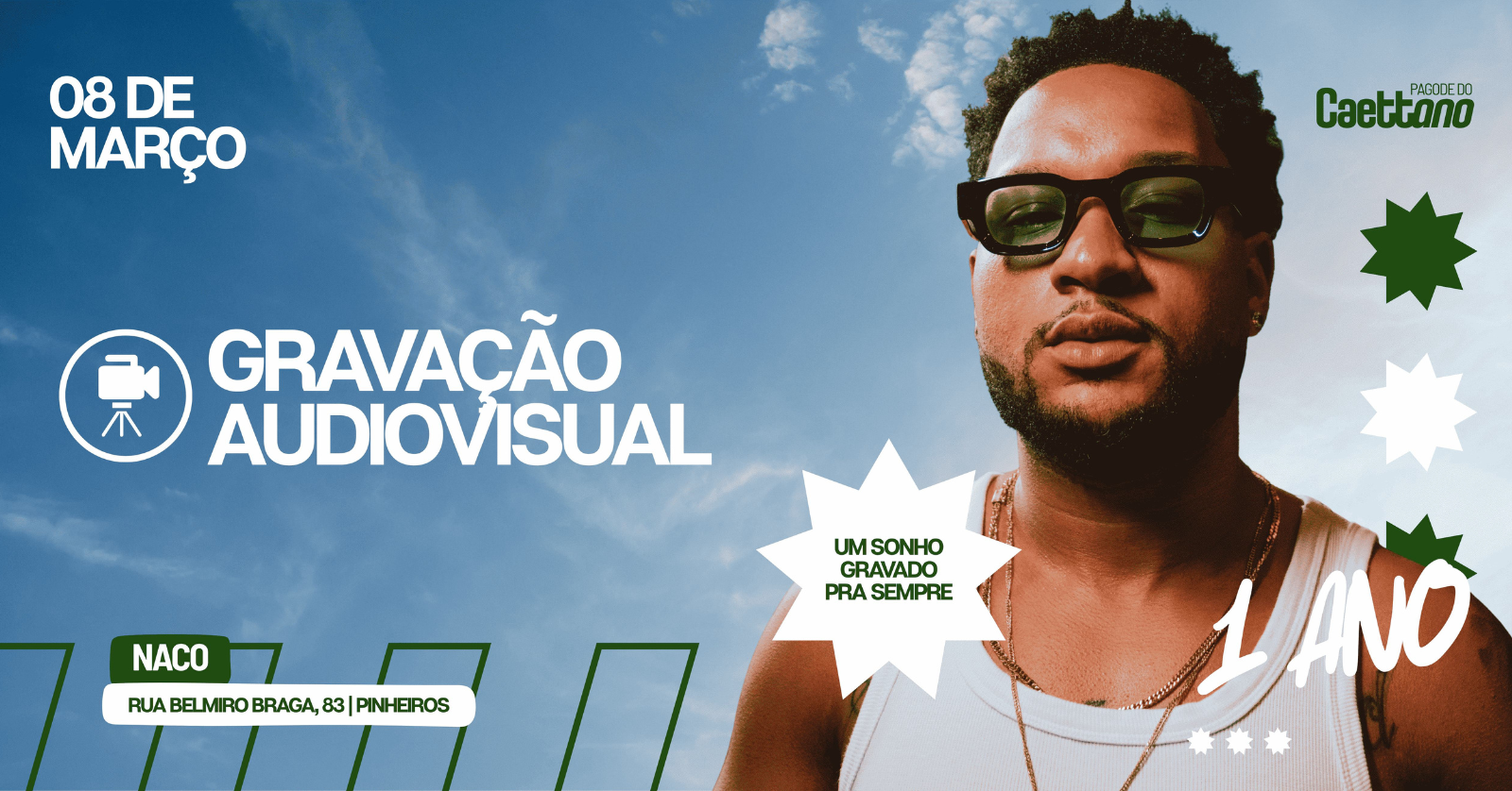 Pagode do Caettano, 1 Ano! | Gravação do Audiovisual - 08/03 - São Paulo, SP