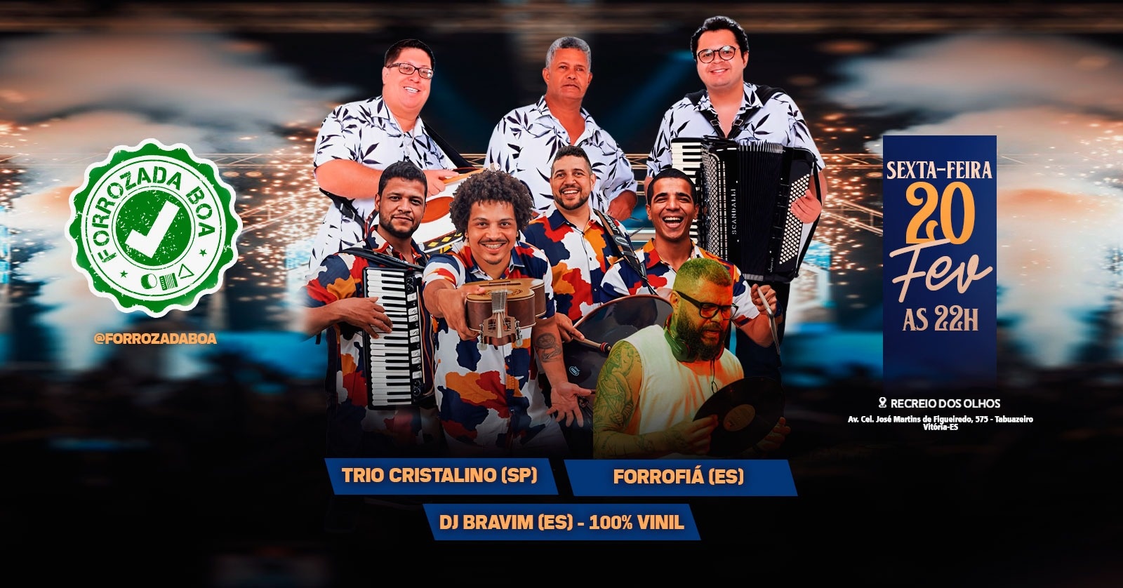 Forrozada Boa - Trio Cristalino - Forrofiá - DJ Bravim - Vitória, ES