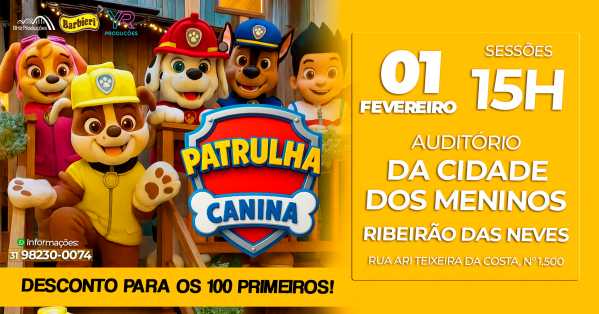 Imagem do evento PATRULHA AO VIVO 01 DE FEVEREIRO  *CIDADE DOS MENINOS* RIBEIRÃO DAS NEVES