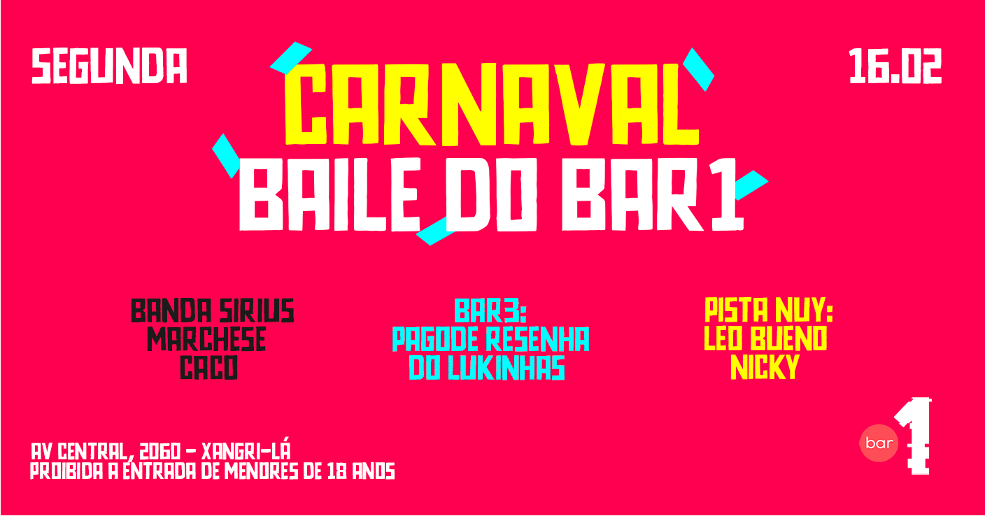 BAILE DO BAR 1 - SEGUNDA DE CARNAVAL - 16/02/2026 - Xangri-lá, RS