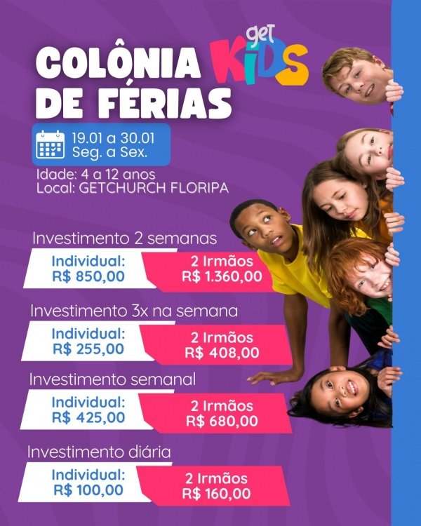 Imagem do evento Colônia de Férias - Get Kids