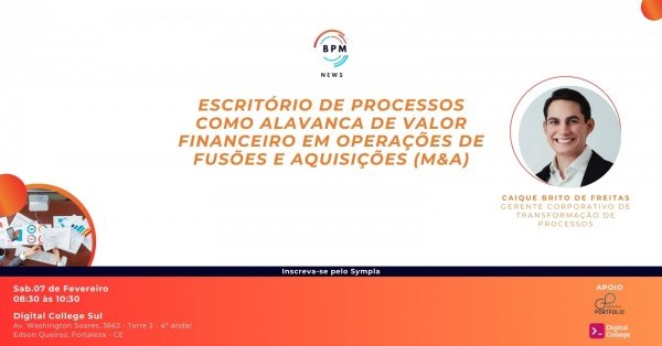 Imagem do evento Escritório de Processos como alavanca de valor financeiro em operações de Fusões e Aquisições (M&A)