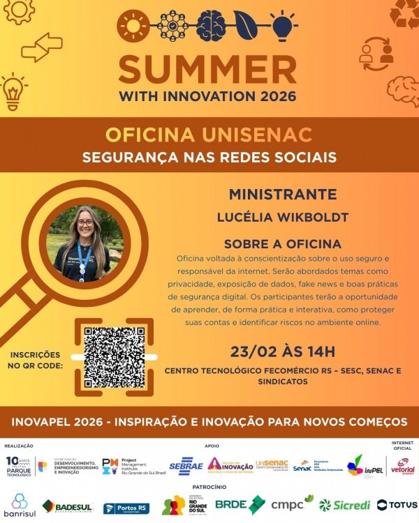 Imagem do evento Oficina presencial: Segurança nas redes sociais