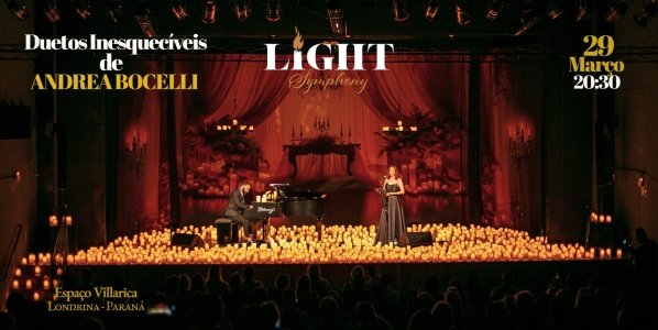 Imagem do evento Light Symphony - Duetos Inesquecíveis de Andrea Bocelli (29/3 às 20:30 - Abre portas 20:00)