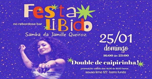 Imagem do evento Quem Tem Libido, Samba!  com Jamille Queiroz | 25/01  Rebordose Bar