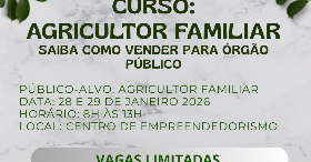 Imagem do evento curso: agricultor familiar. Saiba como vender para órgão público