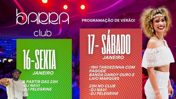 Imagem do evento PROGRAMAÇÃO BARRA CLUB VERÃO