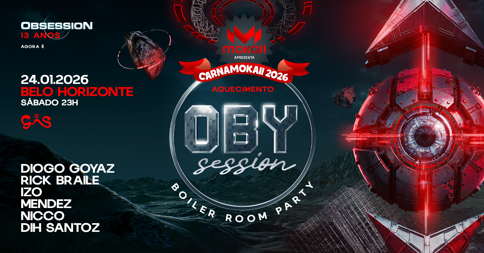 OBY (session) - SÁB, 24 JANEIRO @GIS +, by: MOKAII - Belo Horizonte, MG