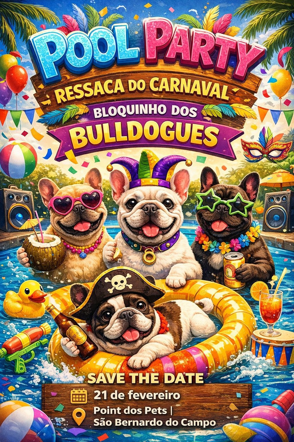 Bloquinho dos Bulldogues - Pool Party - São Bernardo do Campo, SP