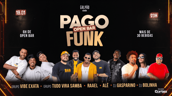 Imagem do evento PAGOFUNK OPEN BAR no Galpão 20
