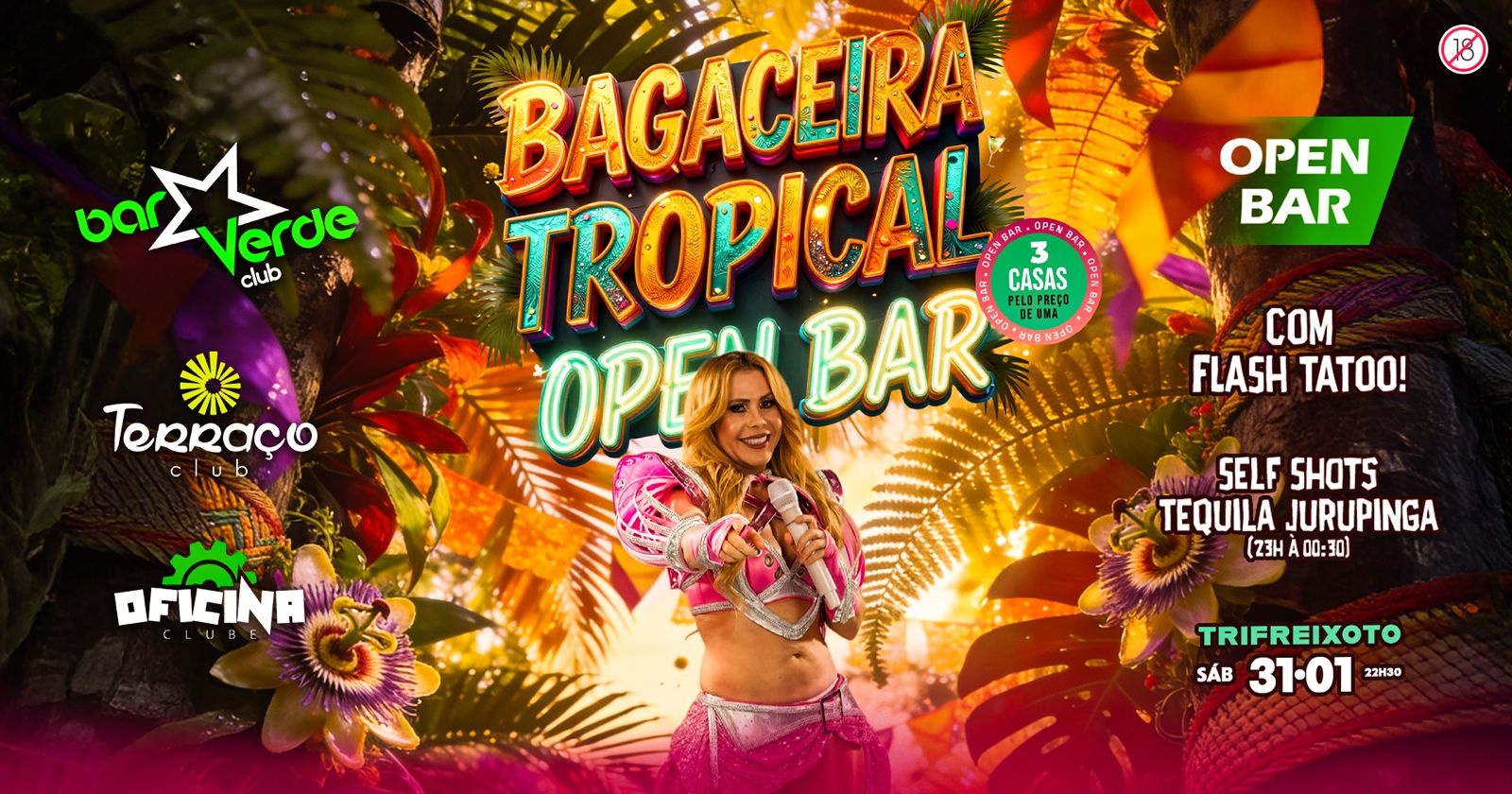 BAGACEIRA TROPICAL (Esp. Joelma no Térreo) #TriFreixoto Open Bar - São Paulo, SP