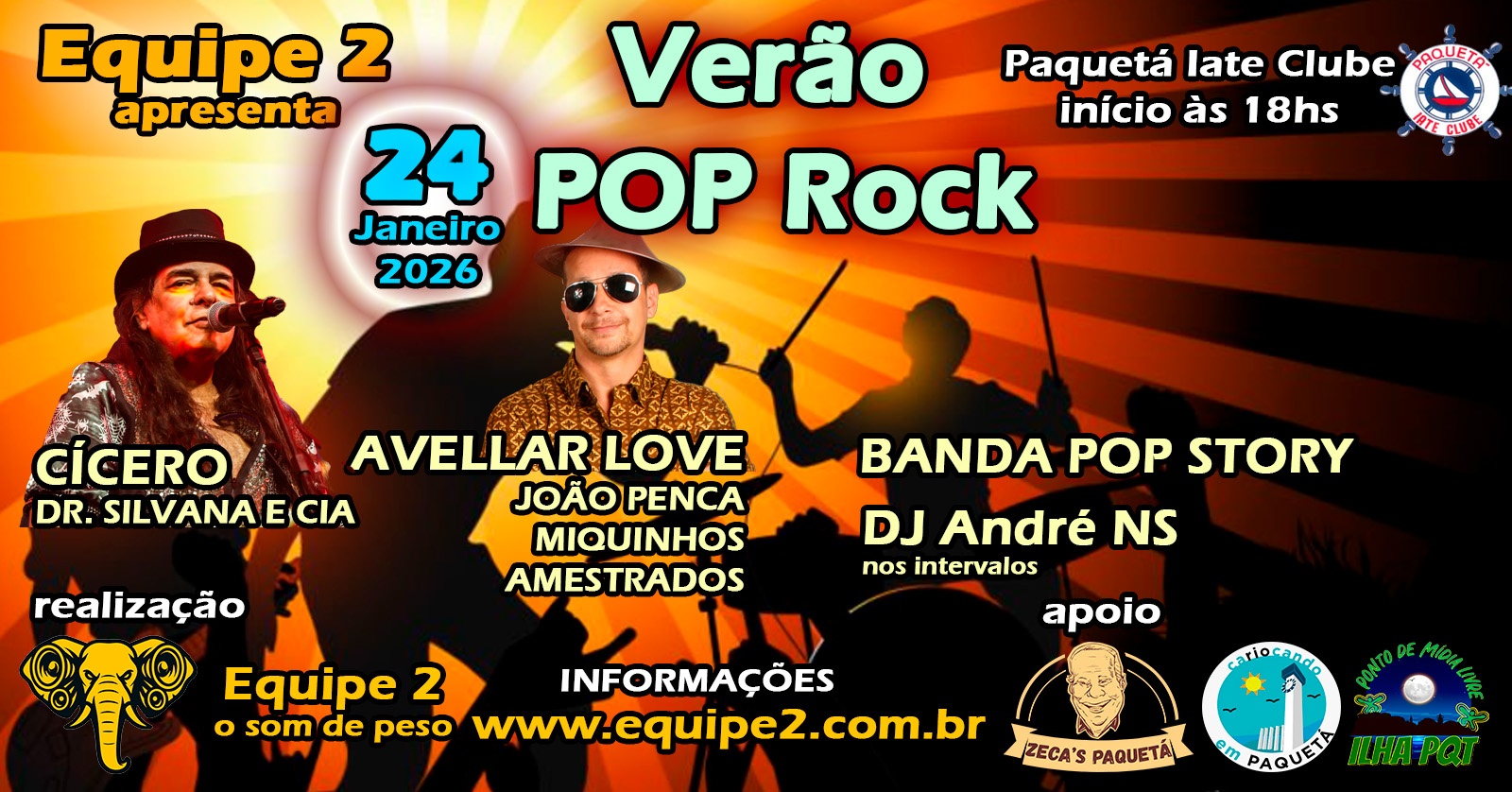 Verão POP Rock 80 - Cícero do Dr Silvana, Avellar Love e Banda POP Story - Rio de Janeiro, RJ