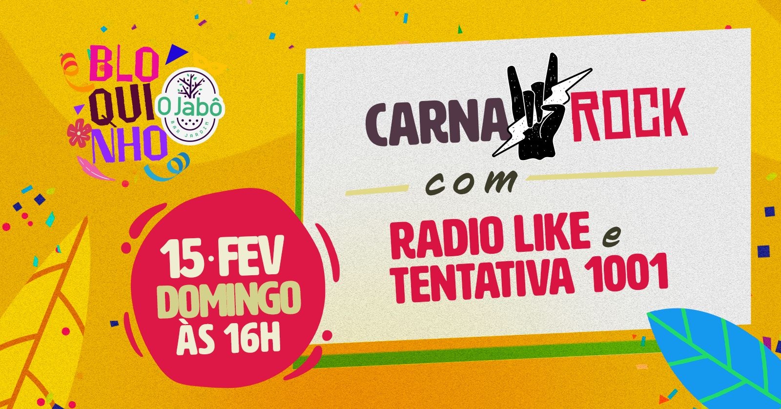 Image for the event: Bloquinho do Jabô (Domingo) - Carna Rock