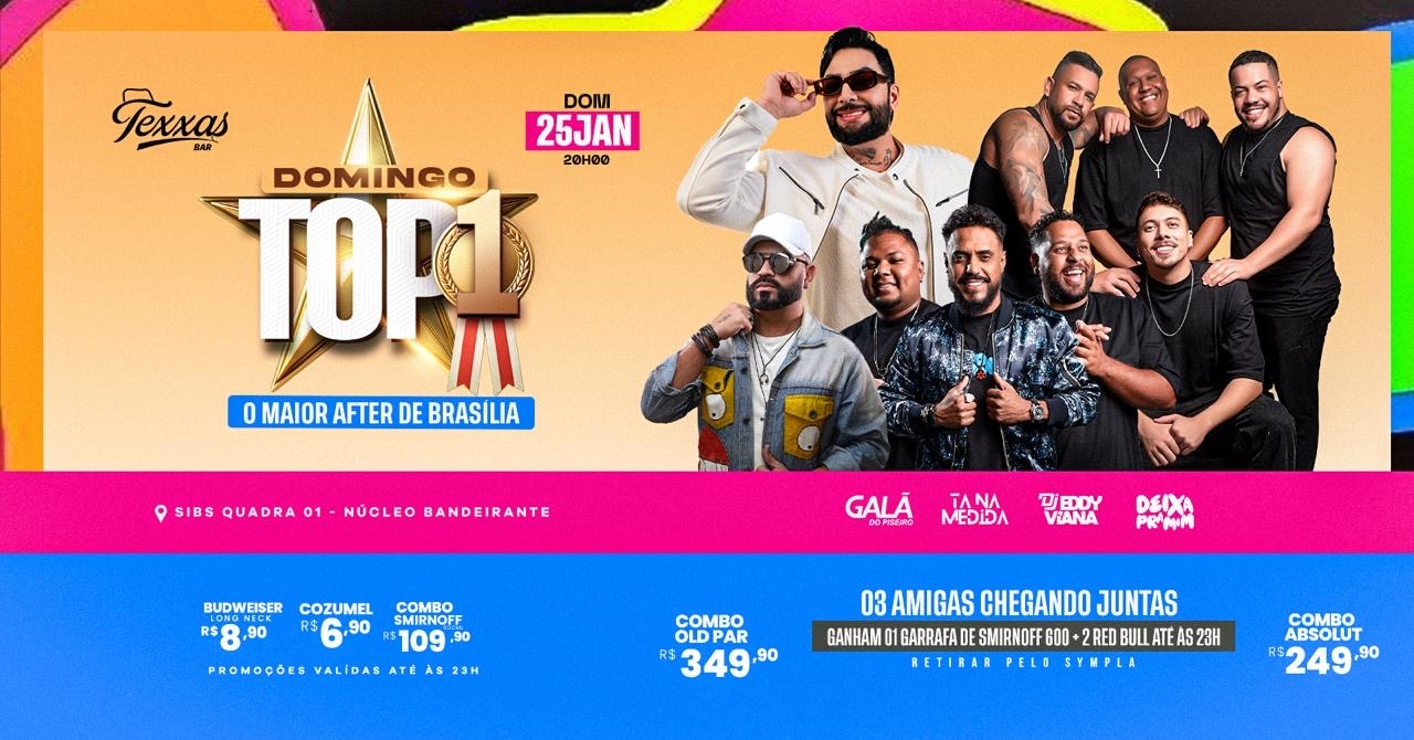 TEXXAS BAR |  DOMINGO TOP 1 - MESA DE PAGODE | GRUPO TA NA MEDIDA e CONVIDADOS - GALÃ DO PISEIRO - Brasília, DF