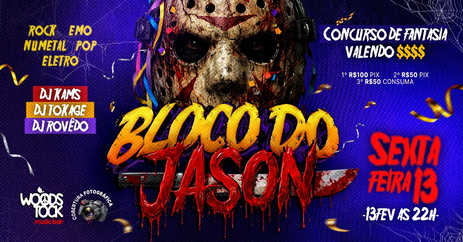BLOCO DO JASON SEXTA 13 | Carnaval com Rock, Emo, Numetal, Pop e Eletro - Campinas, SP