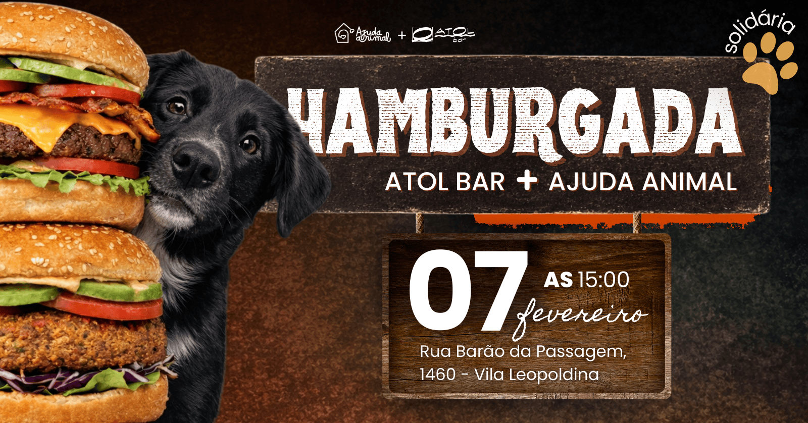 Hamburgada Ajuda Animal + Atol bar 2ª edição - São Paulo, SP