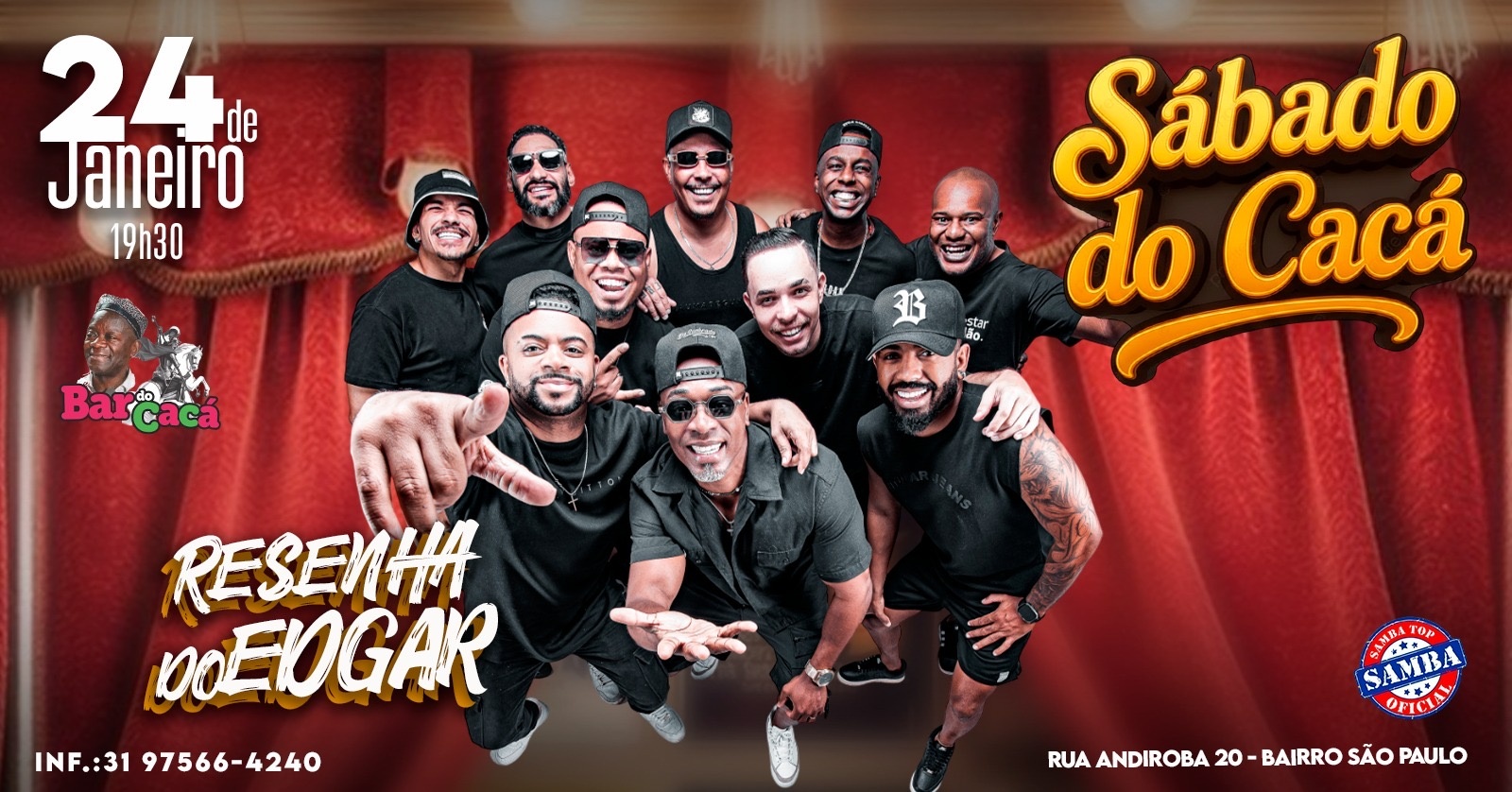 SÁBADO -  resenha do Edgar Bar do Cacá - Belo Horizonte, MG