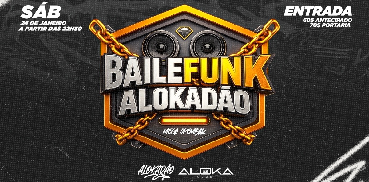 ALOKADÃO BAILE FUNK  # 3 BALADAS OPENBAR     #  SAB 24 JAN - São Paulo, SP