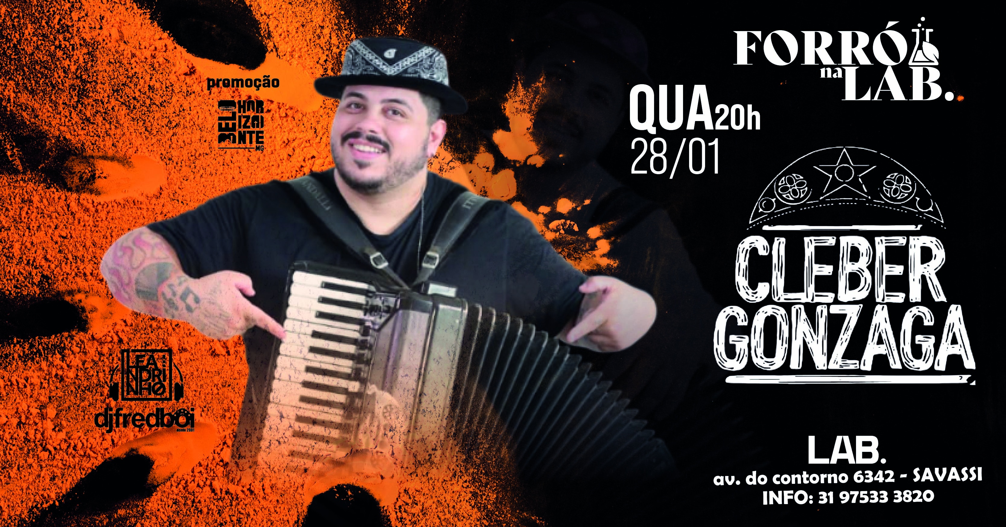 CLEBER GONZAGA AO VIVO | FORRÓ NA LAB | QUARTA-FEIRA | 28/01 - Belo Horizonte, MG