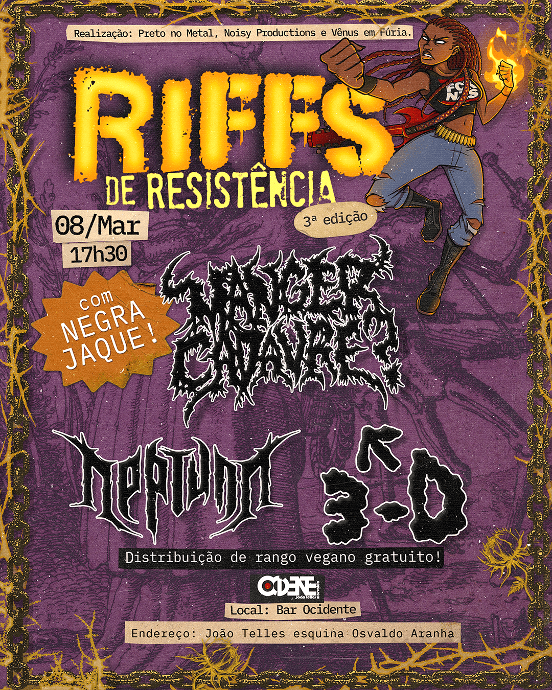 Riffs de Resistência 3º Edição - Manger Cadavre? - Neptunn - Negra Jaque - 3-D - Porto Alegre, RS
