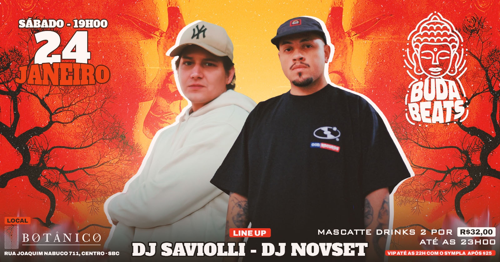 Botanico Sábado: Buda Beat's com Saviolli e Novset - São Bernardo do Campo, SP