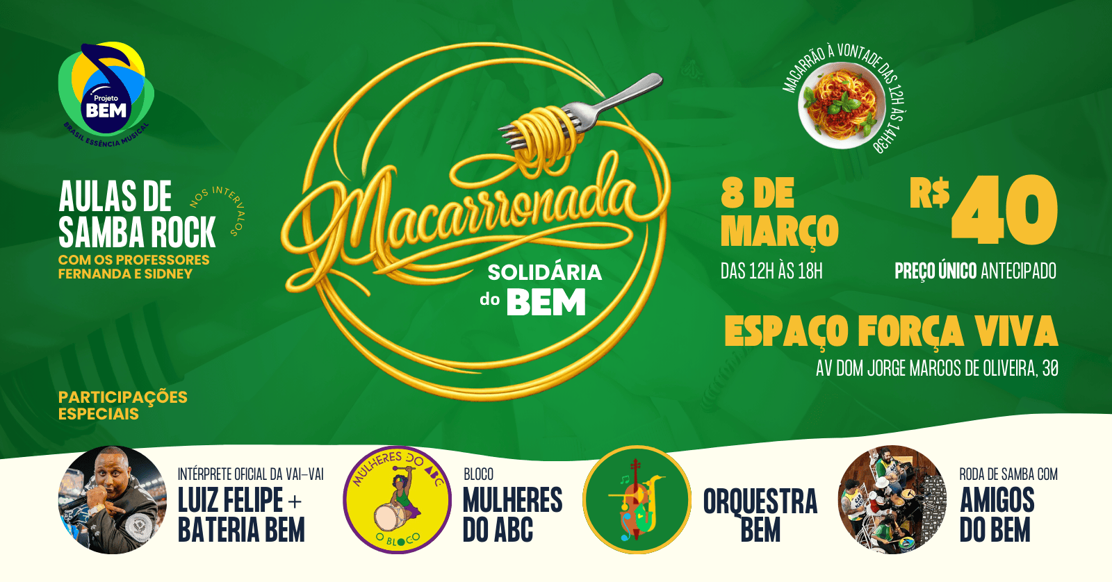 Macarronada Solidária do BEM - Santo André, SP