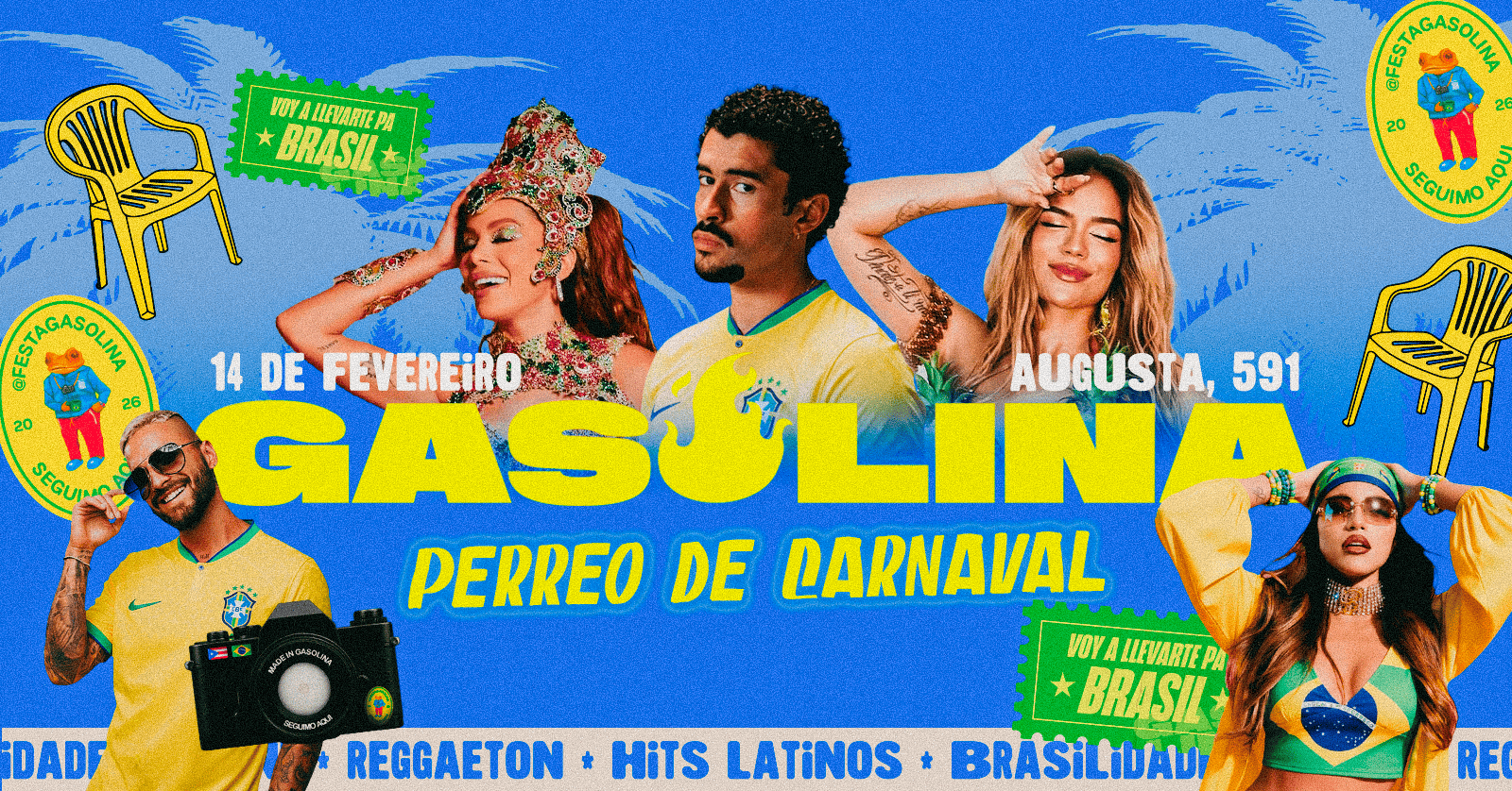 Gasolina: Perreo de Carnaval | Reggaeton, Funk y Música Latina na Augusta | Sábado 14.02 - São Paulo, SP