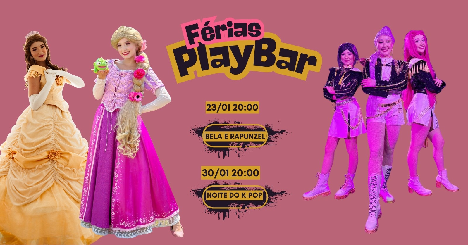 23/01 Noite das princesas 30/01 Noite do Kpop - Belo Horizonte, MG