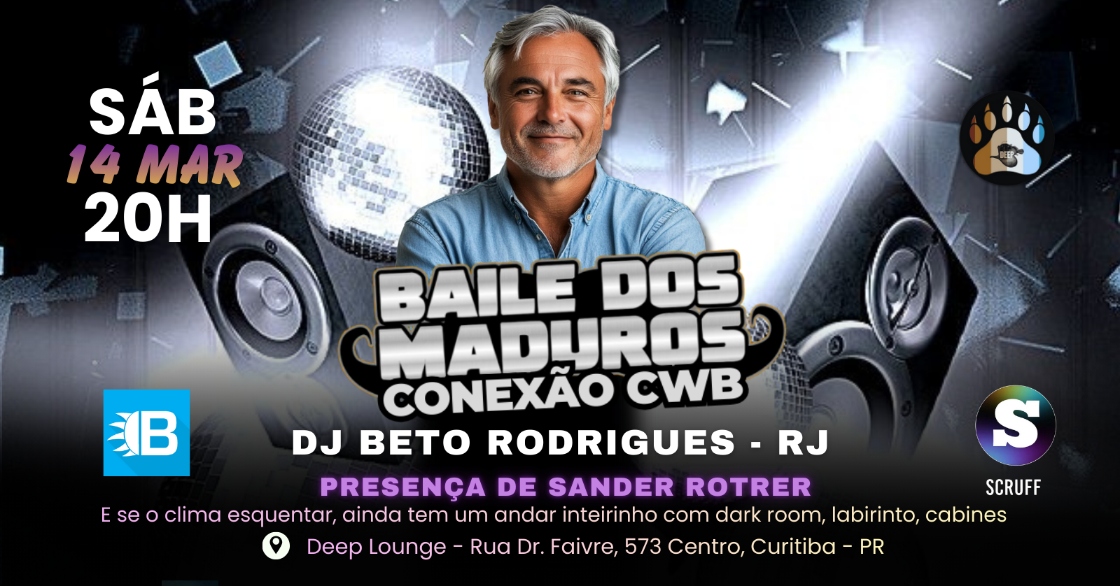 14/03 - BAILE DOS MADUROS 6º EDIÇÃO NO DEEP LOUNGE - CWB - Curitiba, PR