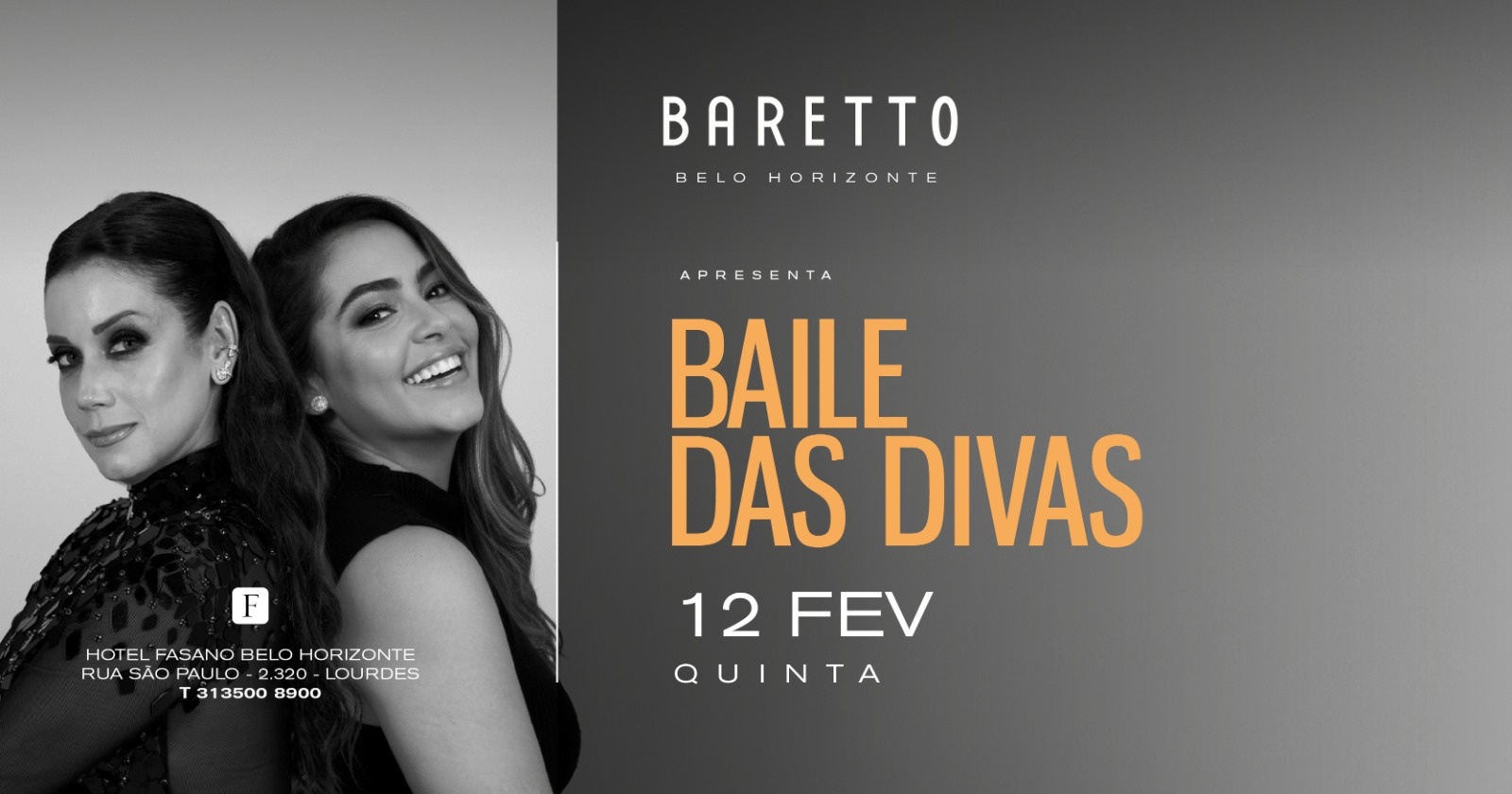 Baretto recebe BAILE DAS DIVAS - Belo Horizonte, MG