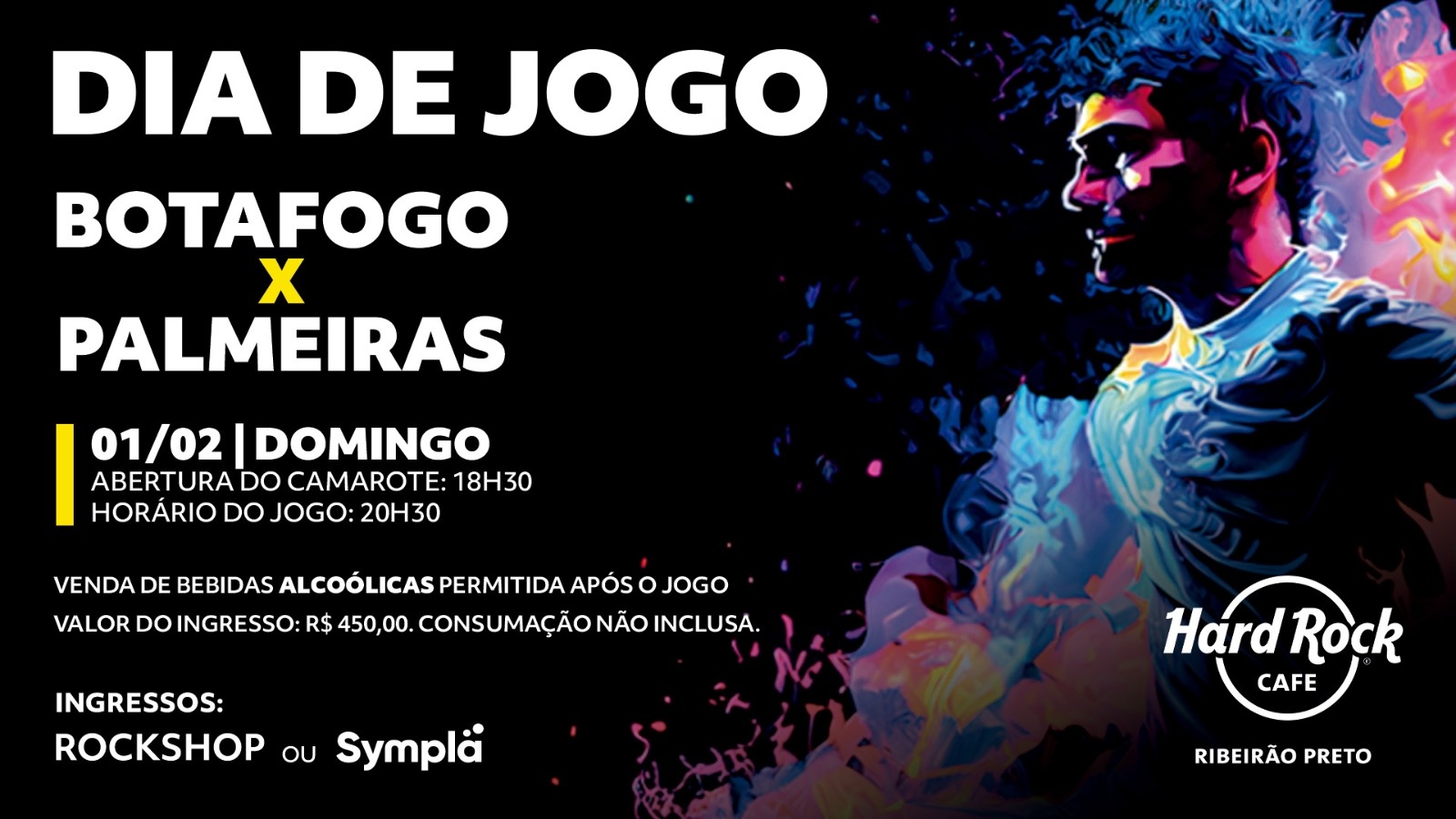 Jogo Botafogo X Palmeiras - Camarote Hard Rock Cafe - Arena Nicnet - Ribeirão Preto, SP